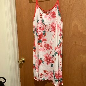 Floral Slip Dress with Red and Pink Flowers size XXL.